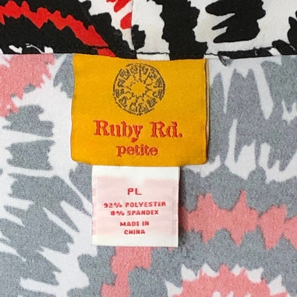 Ruby Rd. Shirt Red Black Sleeveless Top Petite L - Picture 5 of 6